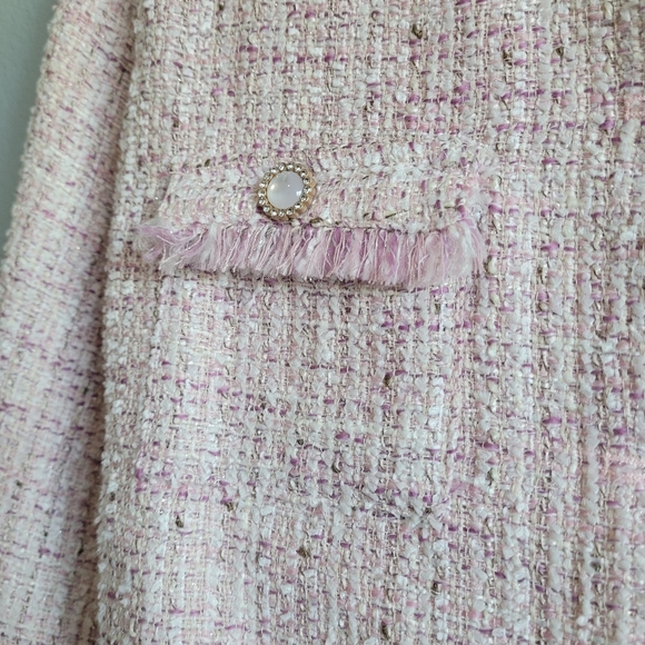 En Saison Pink Tweed Cropped Blazer size M - Picture 4 of 8